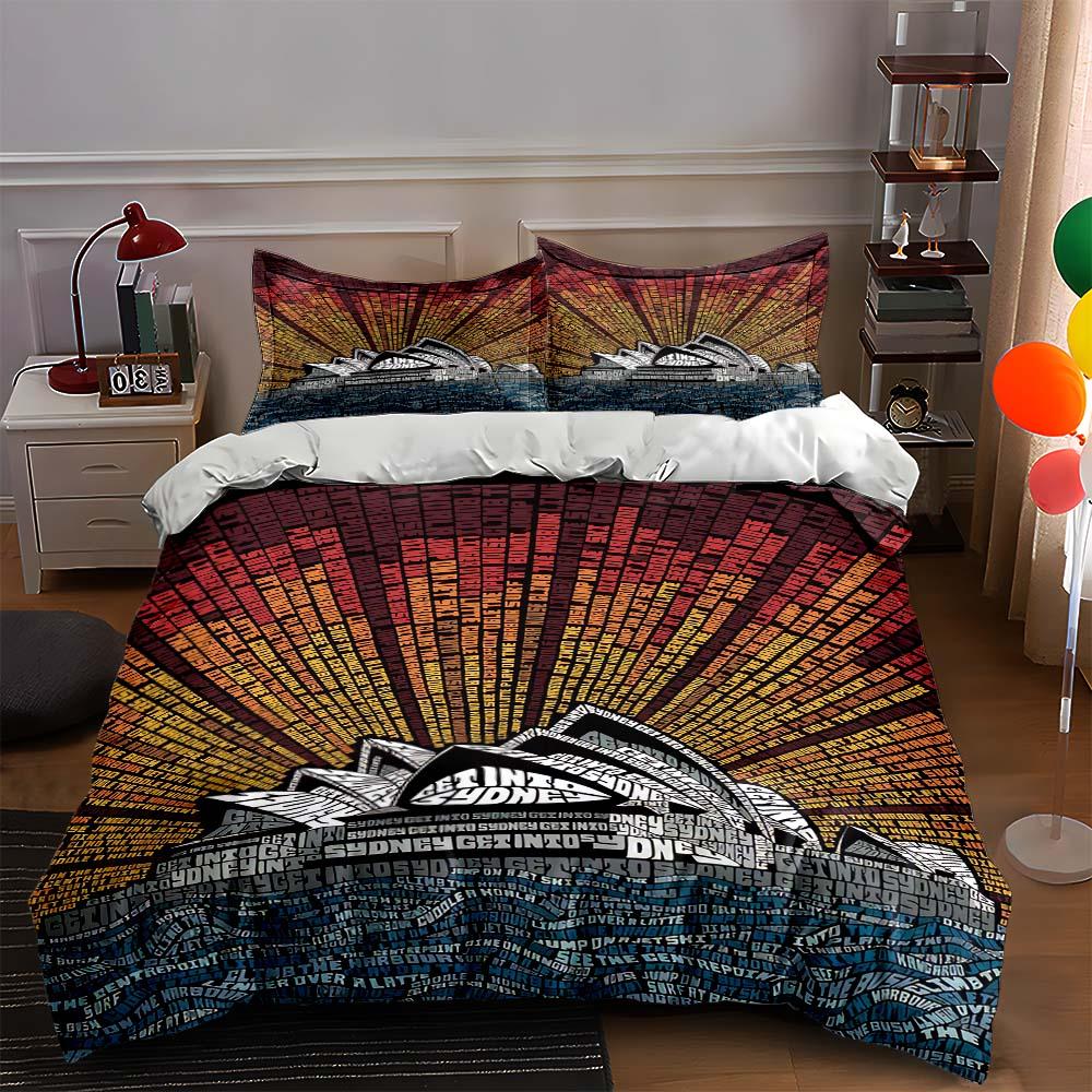 

Radiant, text-filled, geometric. Bedding Duvet cover sets Duvet covers Pillowcases gifts (1 * Duvet Cover 2 * Pillowcases, without duvet insert) 135x200cm