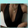 Sun Constellation Necklace Ladies Statement Jewelry Gold Plated For Autumn