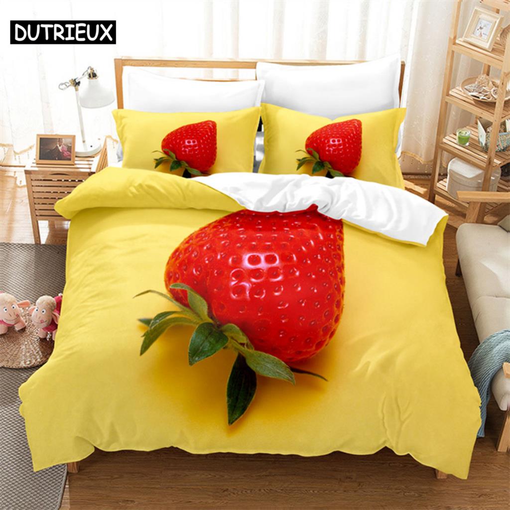 

Summer Fruit Queen Bedding Set Duvet Cover Set Bedding Digital Printing Bed Linen King Size Duvet Cover Set Bedding Set US Queen(228*228cm)3pcs