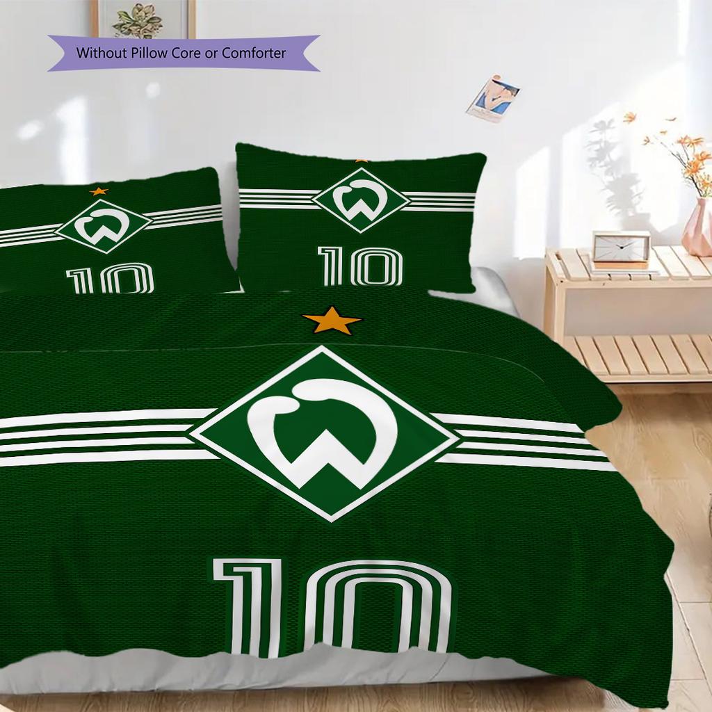 SV Werder Bremen Vzorované povlečení Sada prošívaných dek a povlaků na polštáře Domácí dekorace Dárek k narozeninám (1 * povlak na peřinu + 2 * povlak na polštář, bez jádra)