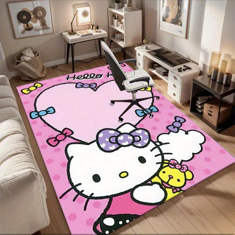 1pc Sanrio Hello Kitty Mermaid Printed Office Carpet Rectangle Rug Under The Table,Perfect Room Decor for Living Room, Bedroom, Kitchen, Non-slip Floo