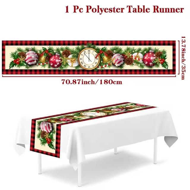 Christmas Table Runner Merry Christmas Decoration for Home Table 2026 Xmas Ornament Navidad Notal Noel Happy New Year Gifts 2026