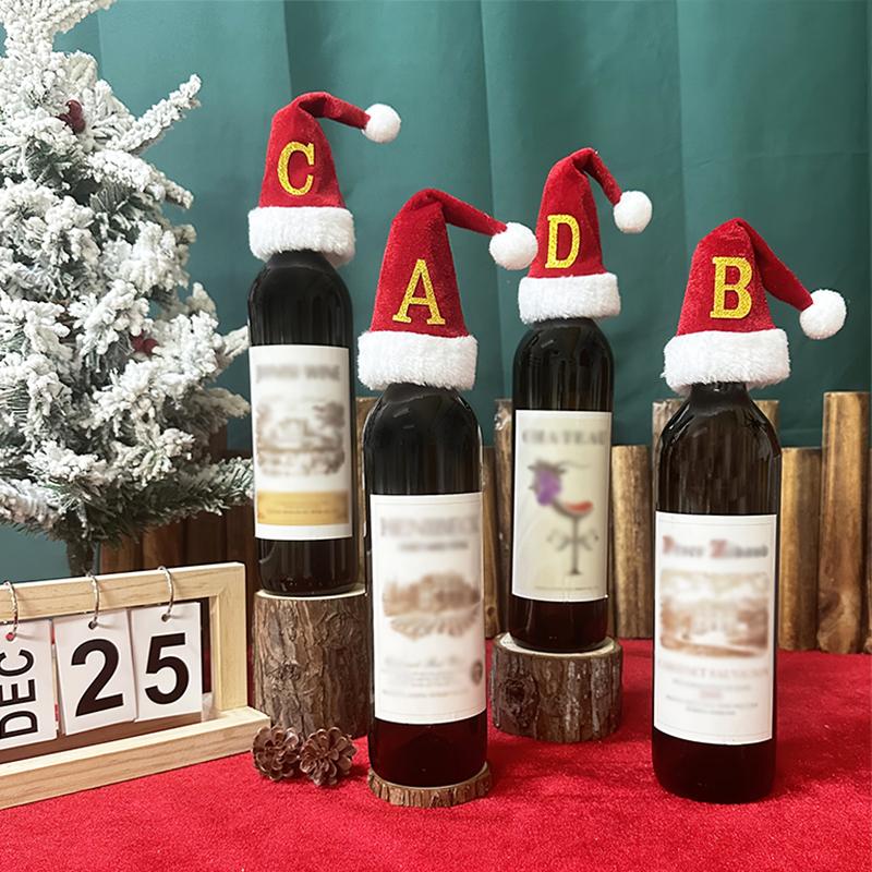 Mini Letter Christmas Hat Christmas Tree Pendant Decorations Hanging Ornament Cute Plush Velet Santa's Hat Christmas Home Decor