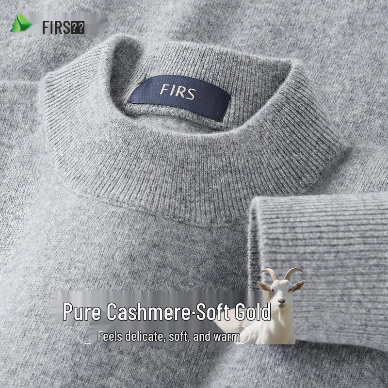 Shanshan Men's Pure Cashmere Half-Turtleneck Sweater