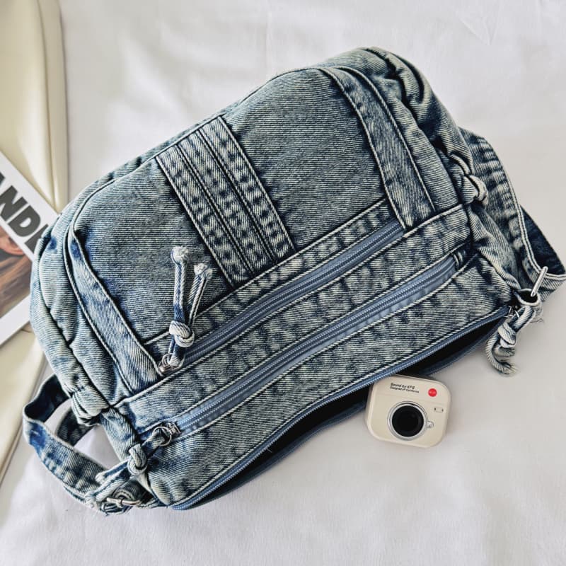 Retro denim messenger bag casual shoulder bag