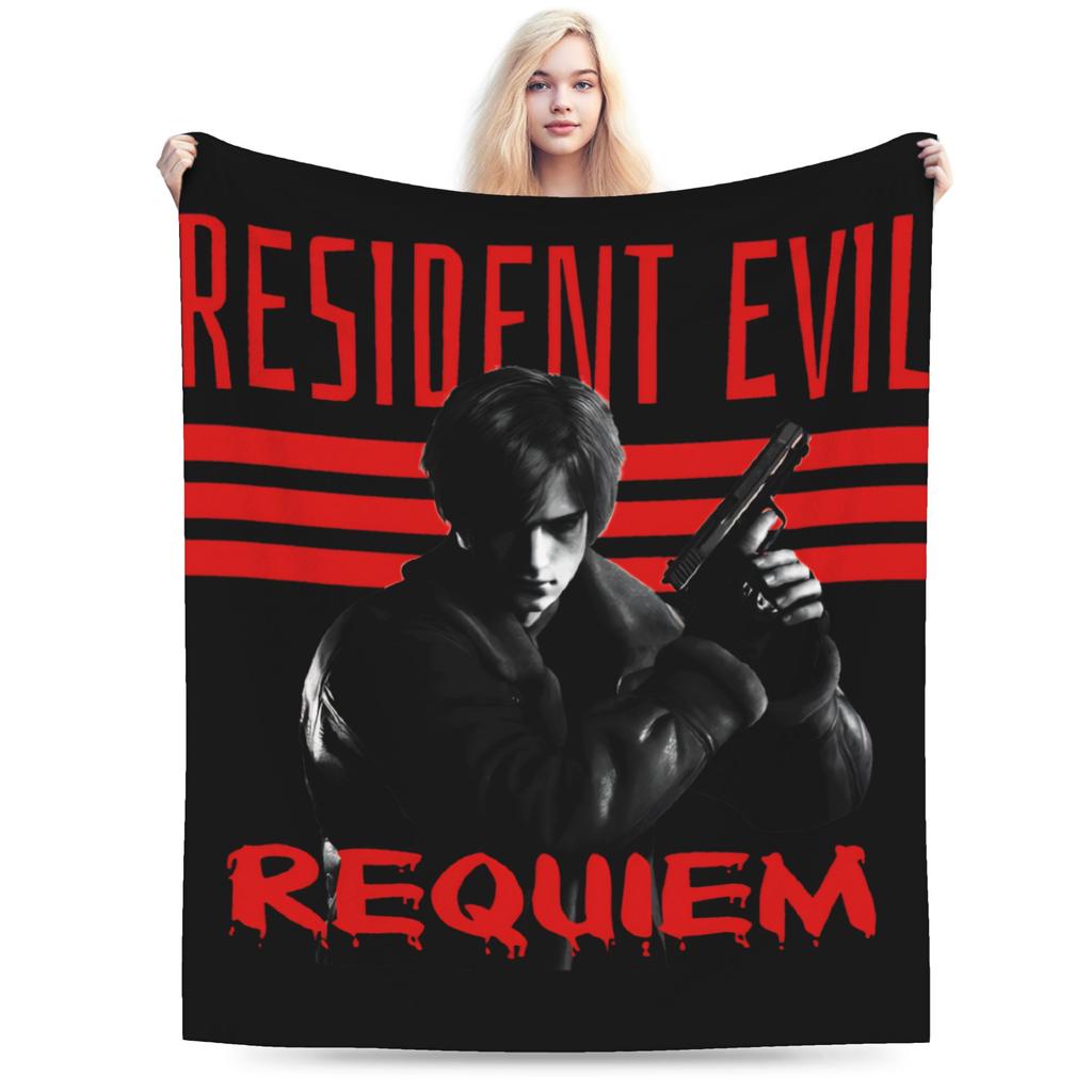 Residents Evils 9 Requiem Game Leon Accessories Blanket Cozy Soft Throw Blankets for Living Room Multiple Sizes Bedding Throws