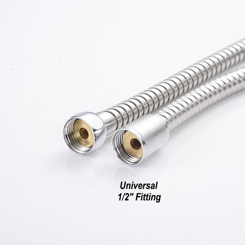 3.0m Stainless Steel Shower Hose - Flexible Hot & Cold Shower Head Tube