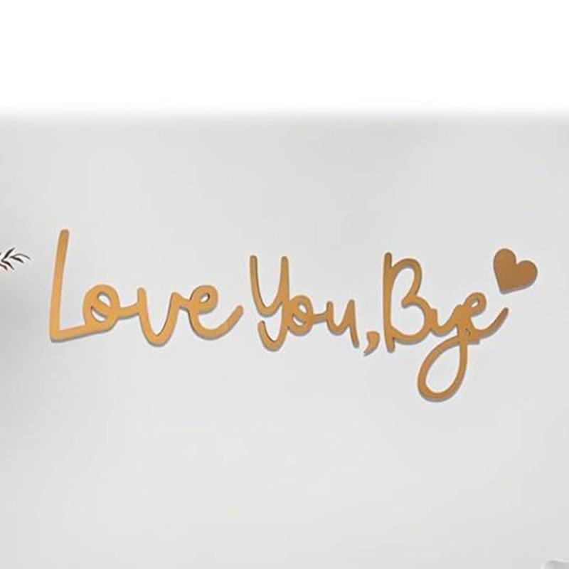 Retro Love You Bye Wall Decors Love You Bye Acrylic Sign for Home Coffee Wall Art Gift to Express Warm for Your Family