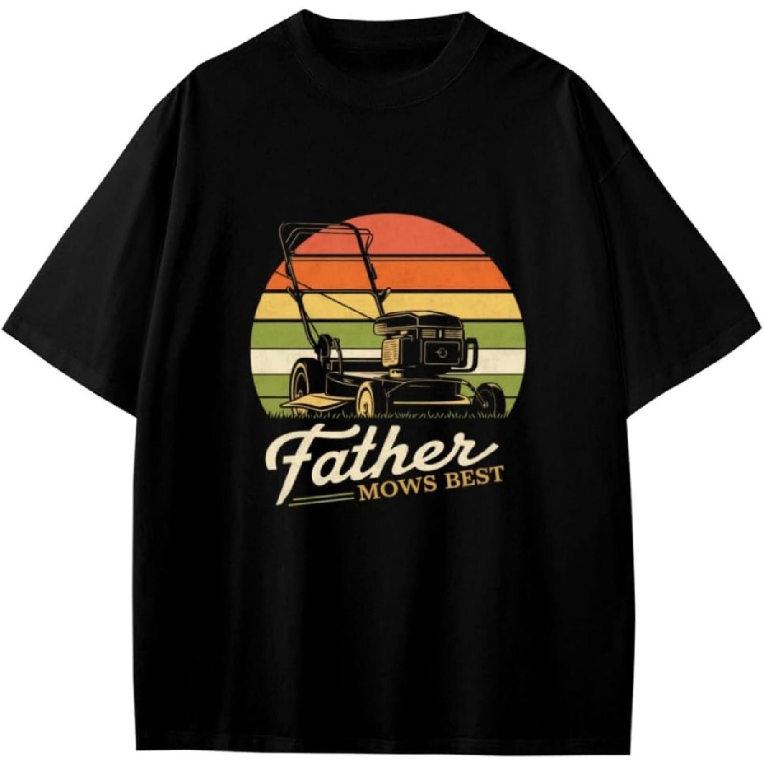 Funny Vintage Father Mows Best Lawn Mower Dad Gift Girls Boys Teens T-Shirt Anime Gift XXXXXL разноцветный