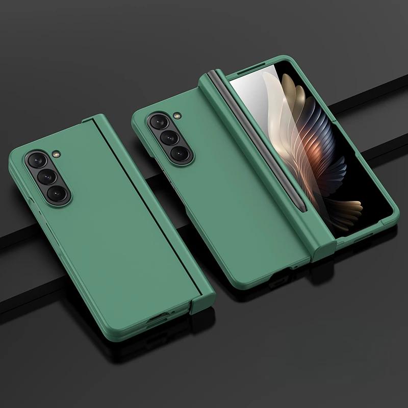 Kunststoffschale Membran Handyhülle für Samsung Galaxy Z Fold 7 6 5 4 3 Fold6 Fold5 Fold7 mit Stifthalter Scharnierschutzabdeckung