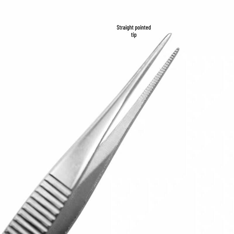 Hardened Stainless Steel Tweezers with Thickened Pointed Tip and Teeth for Dressing