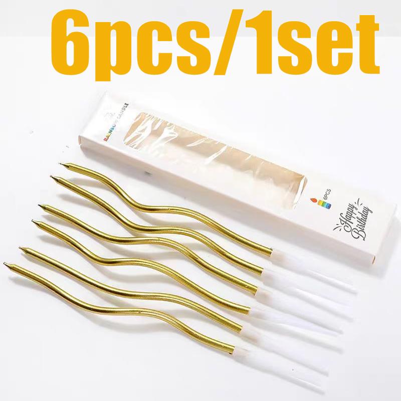 1/3Set Creative Curve Birthday Cake Candles Christmas Party Cake Baking Supplies Decoration Halloween Romantic Candles