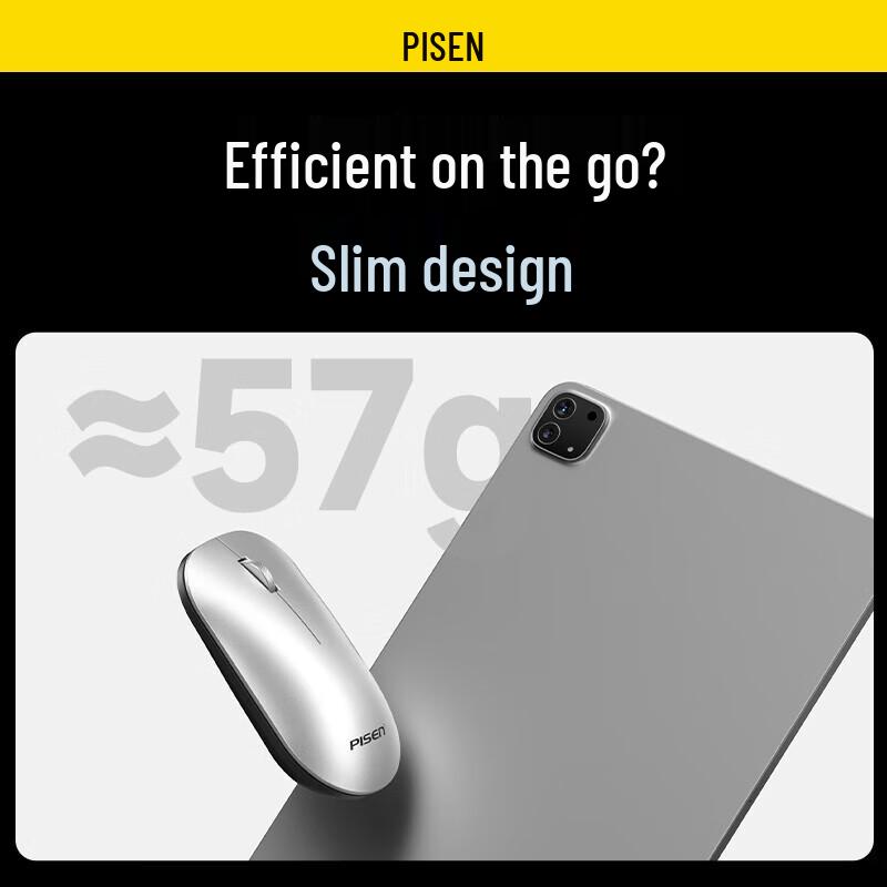 Pisen Dual Mode Wireless Silent Ergonomic Mouse