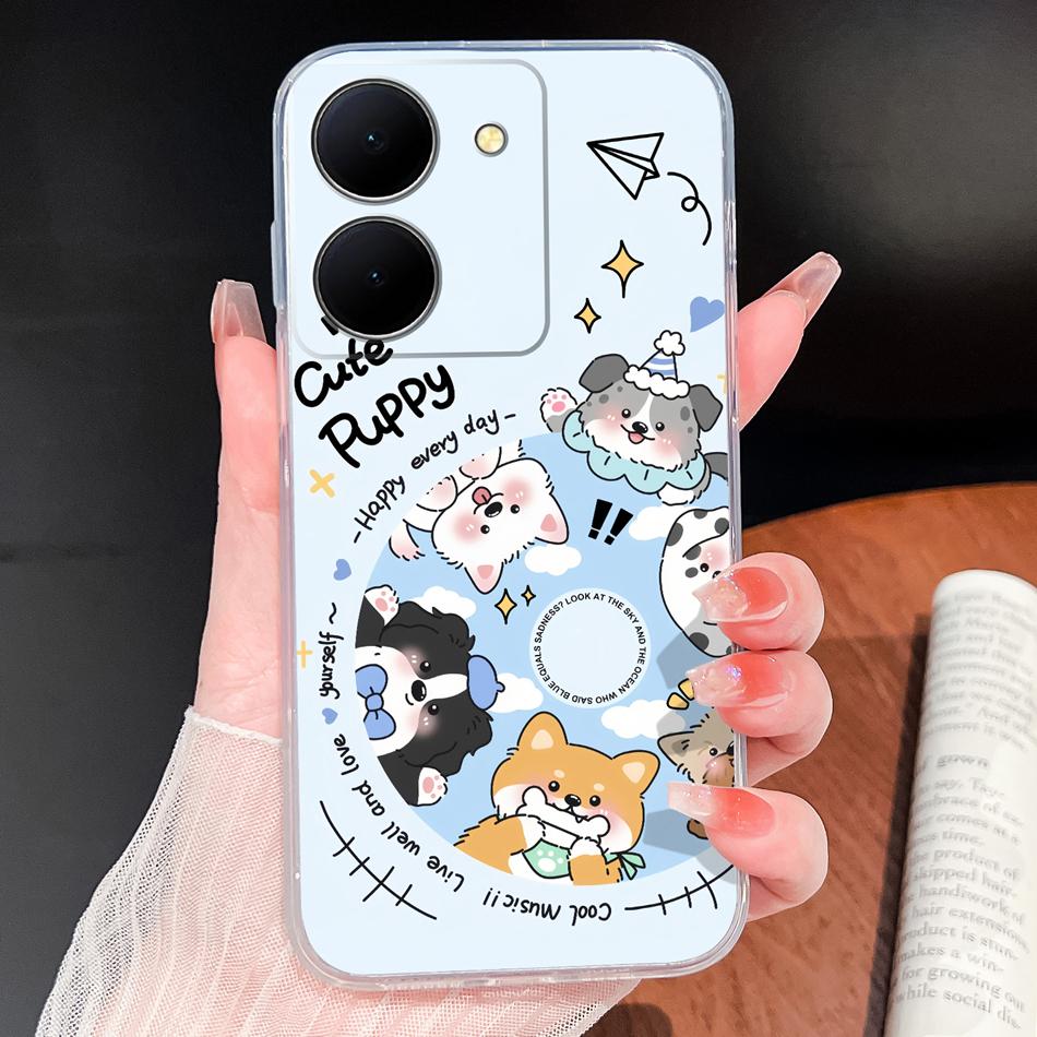 Phone Case For Vivo Y100i Y200i Y300i Y500i 5G Vintage Angel Soft Transparent Silicone High Quality Shockproof Funda