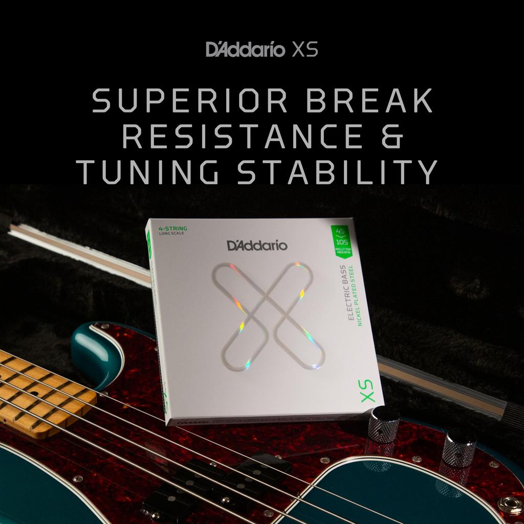 XS Nickel Coated Bass Long XSB45105 D'Addario Strings, .045-.105, 4-string, Scale,