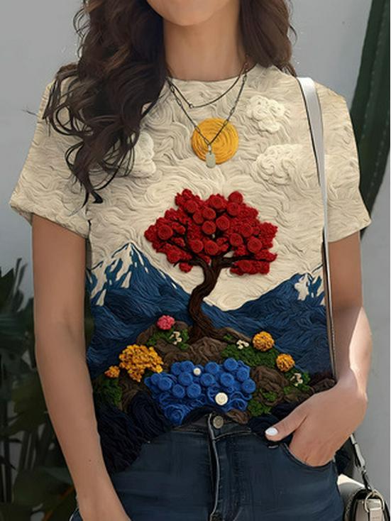 Custom Short Sleeve Ladies' T-Shirt with 3D Prints – Thousands of Styles Available