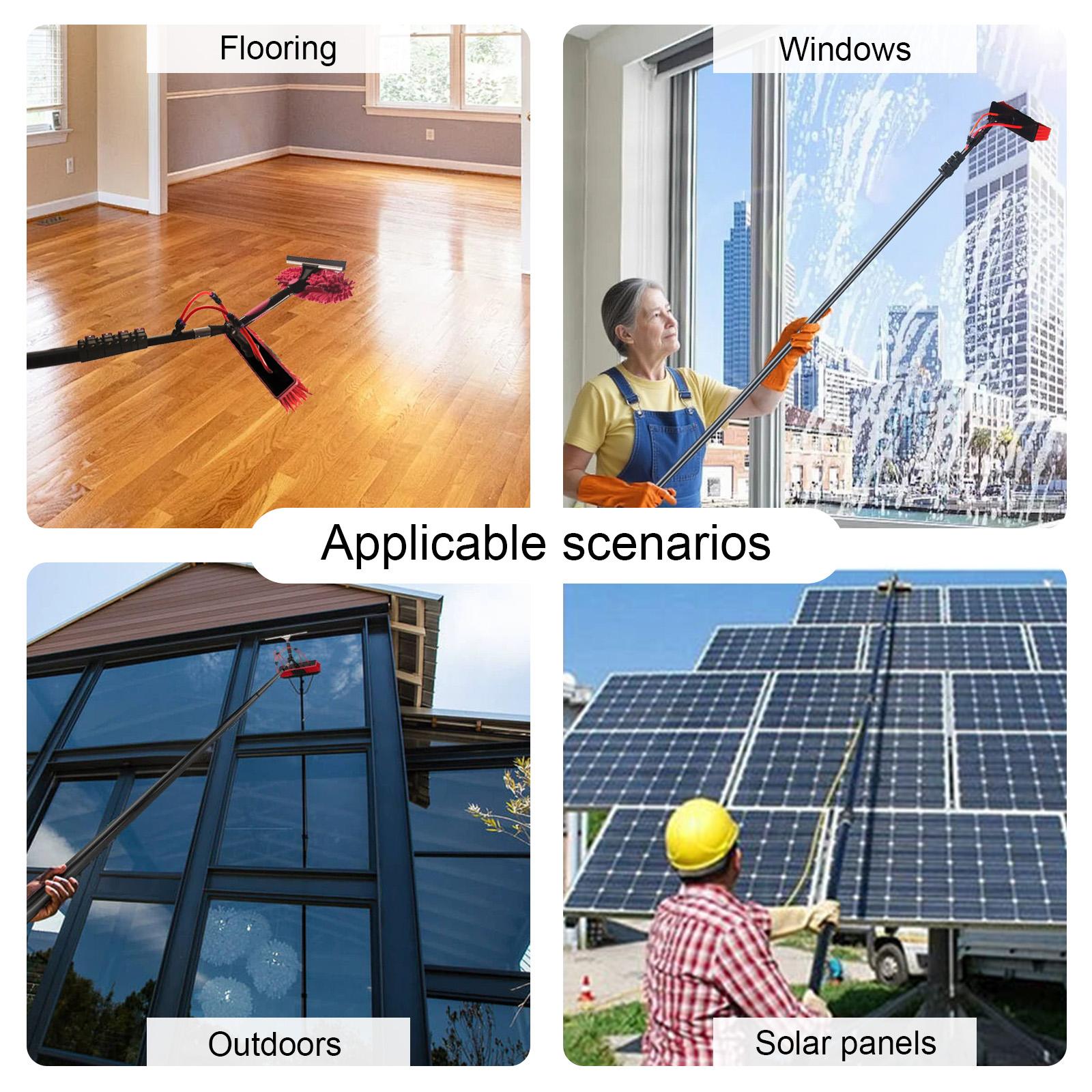 Water Fed Brush Kit Extendable Window Cleaning Pole Telescopic Water Supply Brush Kit Solar Panel Cleaning Tool United States