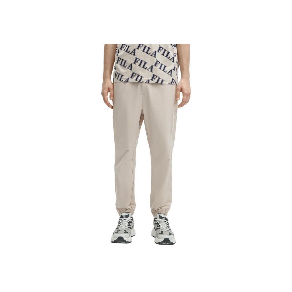 Fila Einfarbige lässige Strick-Sporthose mit Bündchen für Herren, Beige F11M419804F-DK