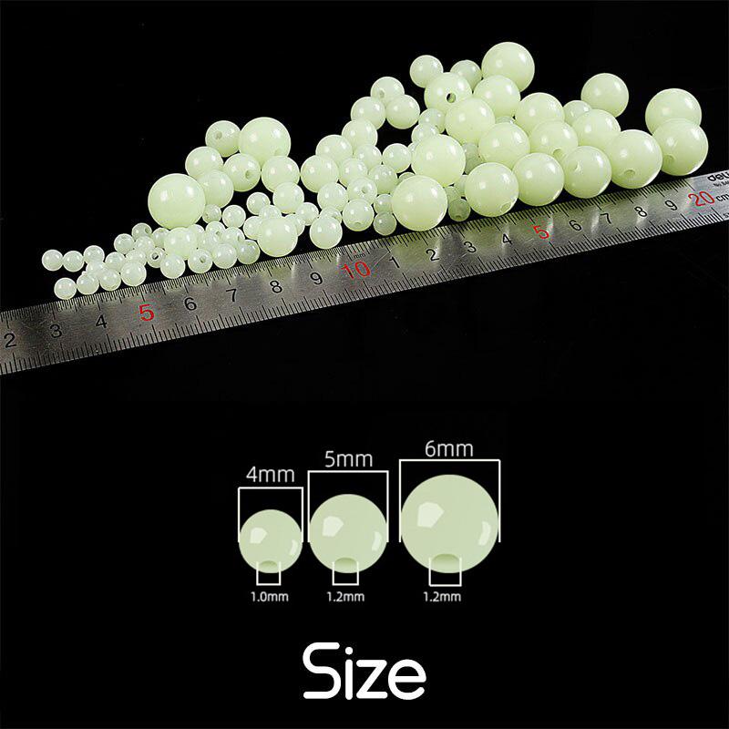 

100 шт. светящиеся бусины рыболовные космические бобы 4 мм 5 мм 6 мм 100 шт./пакет резиновые приманки светящиеся поплавковые шарики для рыболовных снастей на открытом воздухе 4mm