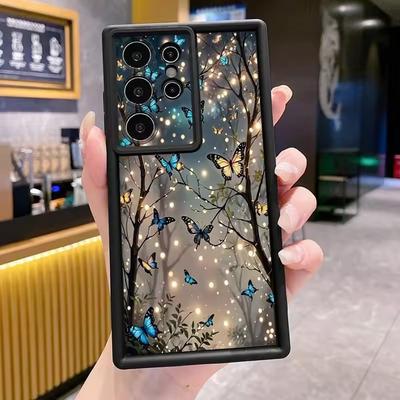 Glow In The Dark Butterfly Phone Case For Samsung Galaxy S25 S24 Ultra S23 FE S22 Plus S21 S20 A15 A54 A55 A35 Cover