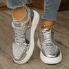 Damskie casualowe buty sportowe Wiosenna moda Sznurowane na platformie Buty do chodzenia Damskie outdoorowe buty do biegania Wulkanizowane buty
