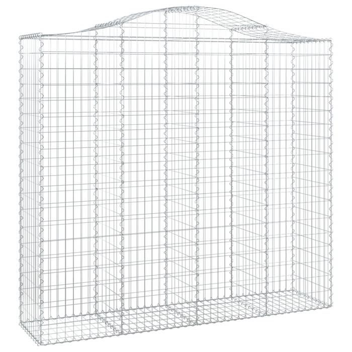 VidaXL Panier de Gabions Arqué Cage à Gabion Mur de Gabion Panier à Pierre Gabion pour Pierre Jardin Patio Extérieur 153399