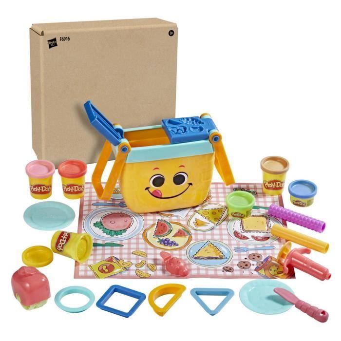 Play-doh pique-nique des formes, jeu de pâte a modeler prescolaires, 6 pots de pâte a modeler, dès 3 ans, packaging non commercial