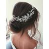 Asooll Bride Wedding Hair Vine Silver Rhinestone Hair Pieces Pearl Bridal Headpiece for Women and Girls (A Silver)