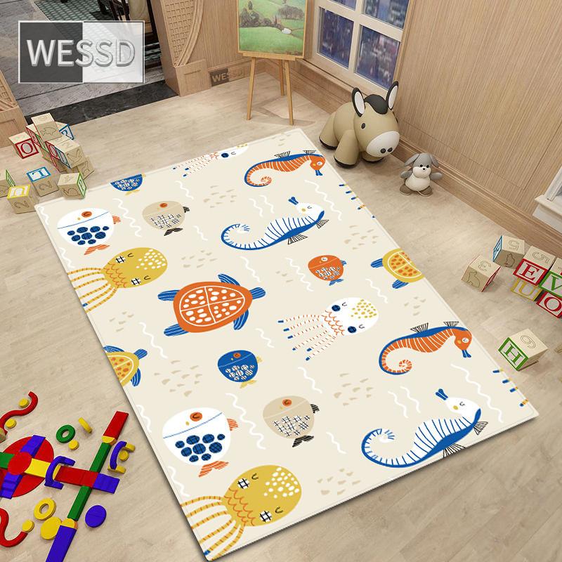 Teppich im nordischen Stil, Cartoon-Tier-Teppich für Schlafzimmer, Kawaii-Raumteppich, rutschfest