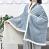 Flannel Embossed Shawl Blanket: Light Luxury, No Pilling, No Fading, Machine Washable, Ideal for Naps & Air Conditioned Spaces.