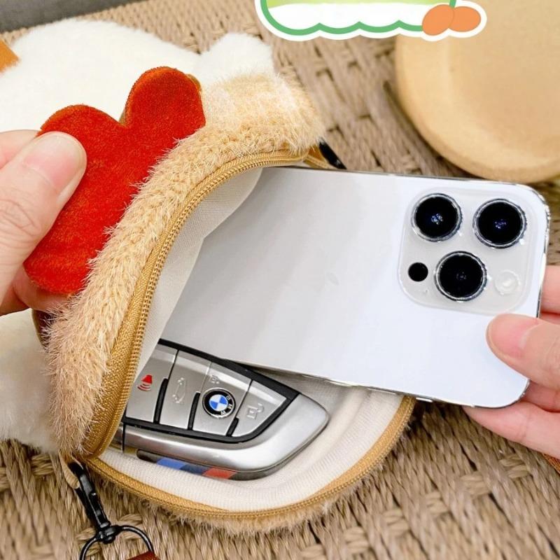 Hen Shoulder Bag Fur Chicken Plush Handbag Funny Chicken Pendant Keychain Doll Satchel Purse for Women Birthday Gift