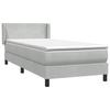 Box Spring Bed with Mattress Light Grey 80 X 210 Cm Velvet