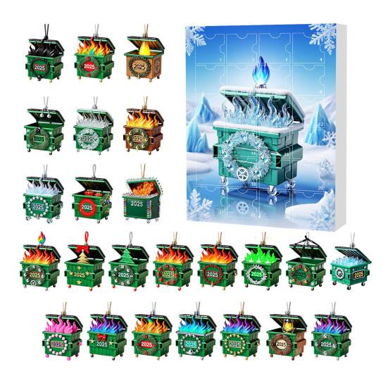 Acrylic Pendant Advent Calendar Box 24-Day Countdown Christmas Decoration Multifunctional Holiday Decor for Kids' Rooms Houses Cars