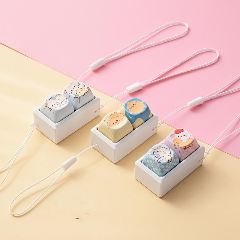 Cute Cartoon Fidget Keycap Keychains Adorable Animal Patterns For Bag Decor Office Stress Relief