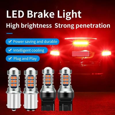 Premium 7443 W21/5W LED Bremslichtlampen mit Aluminiumkühlung - 27 LEDs Ultra Langlebig Direkter Ersatz Upgrade