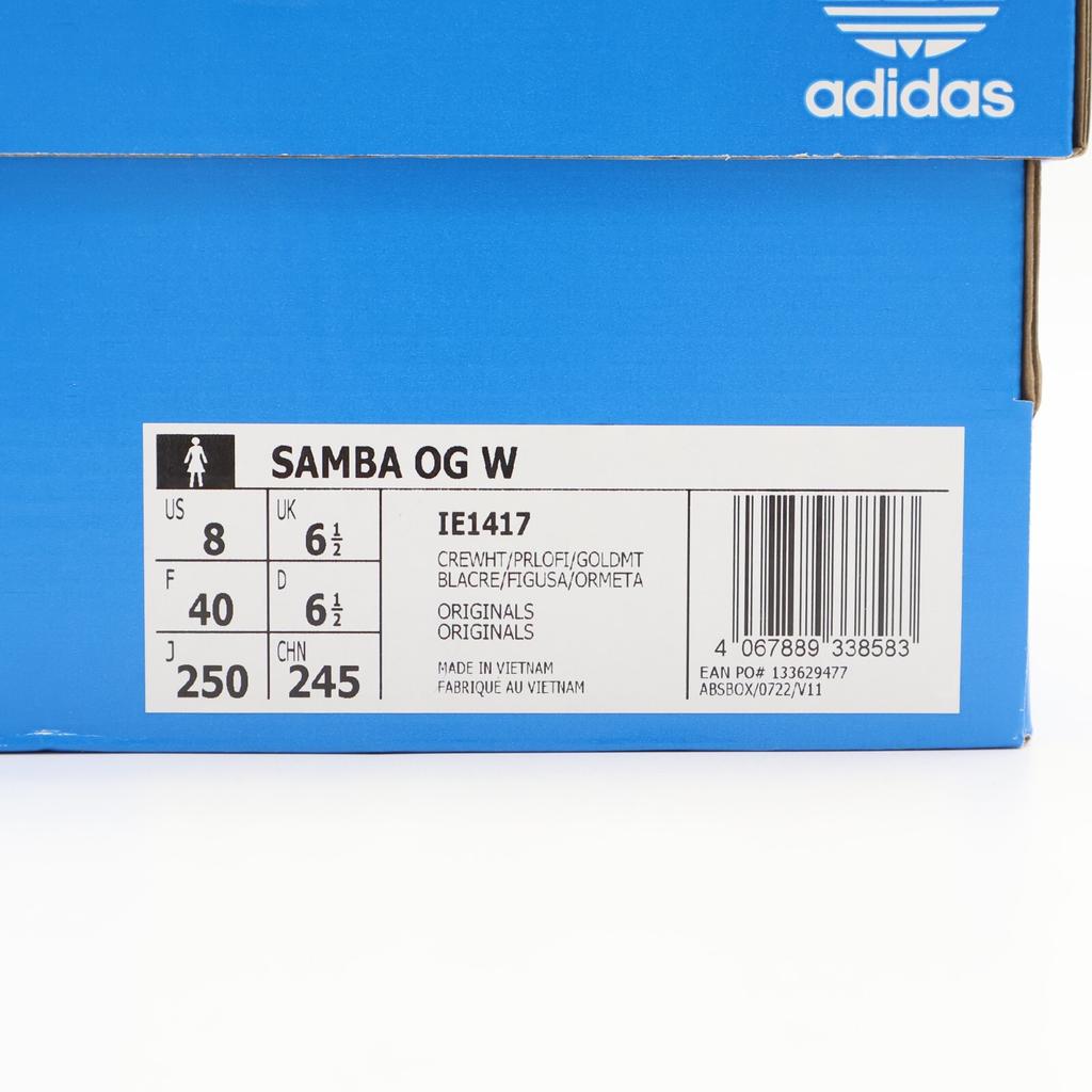 IE1417 Adidas Originals Samba OG Cream Gold Metallic Preloved Fig (Women's)