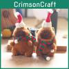 Adorable Plush Capybara Keychain Doll Soft Stuffed Animal 14cm Christmas Decor