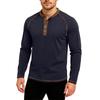 Men's Casual Solid Color Buckle Quick Dry Shoulder  Long Sleeved