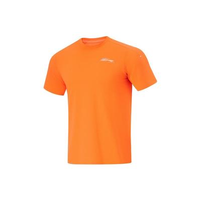 Fitness Series Letter Print Antibacterial Moisture-Wicking Quick-Dry Crew Neck Short Sleeve Raglan T-Shirt Men Tops Carrot-Orange ATSU429-7