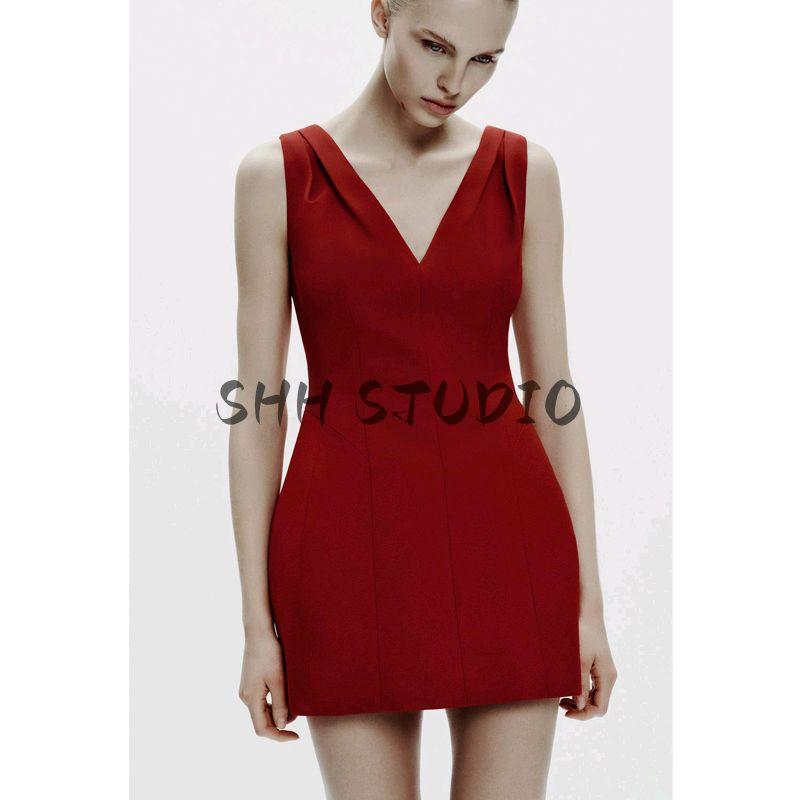 Spring New Women's Clothing French Style Socialite Style Loose Balloon Short Midi Skirt Dress 2065797