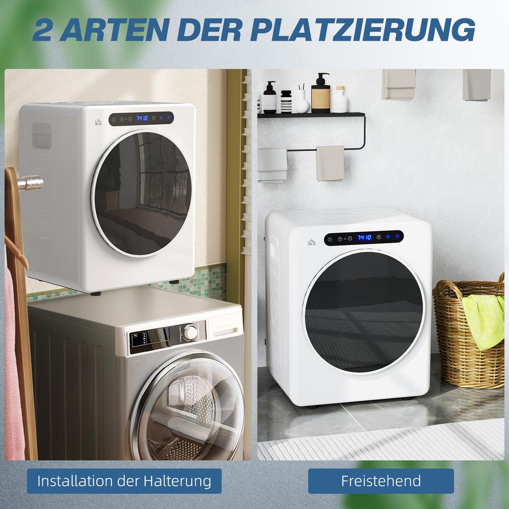 Tumble Dryer, 6 Programs, 40-60 Degrees C, 5 Kg Capacity, Compact, Touch Control, White