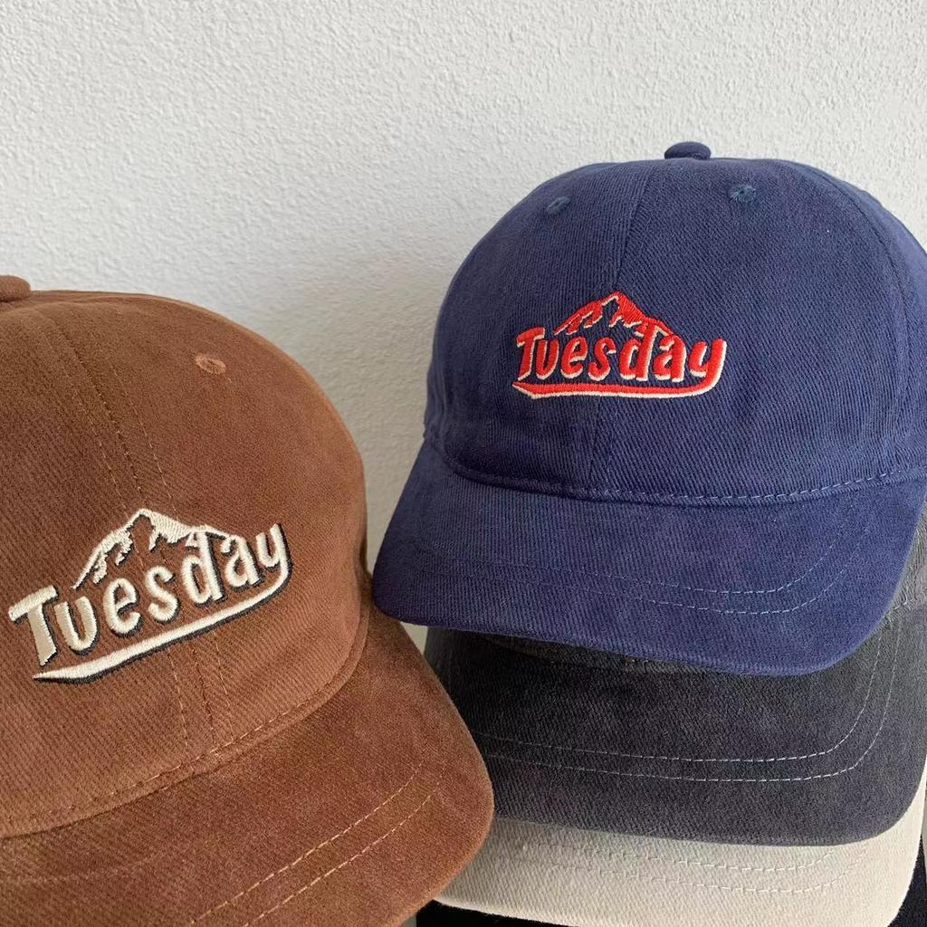 American Letter Embroidered Short Brim Baseball Cap Men Ami Kaji Retro Casual Sun Hat Women Street Versatile Hat