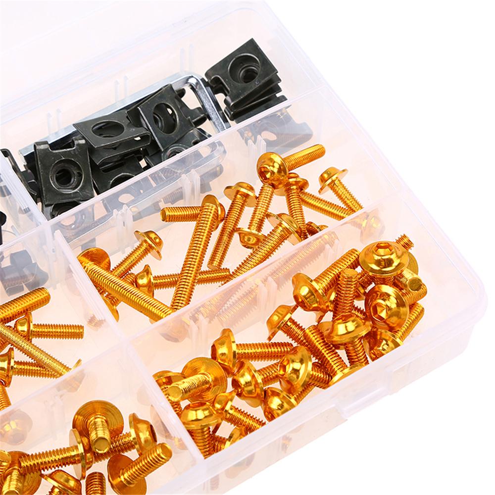 177Pcs Motorcycle Fairing Bolt Kit Bodywork Screw Set Gold For Motocross Scooter