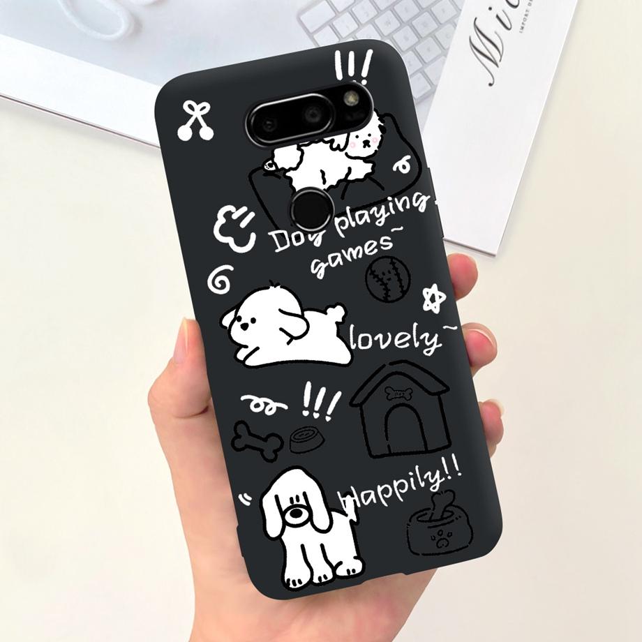 For LG V30 Case LG V35 ThinQ V40 V50 V50s ThinQ G8X ThinQ Soft Matte Silicone Coque Funda Back Cover Rabbit Flower Astronaut Bag