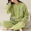 Cartoon Sweet Pajamas Women's Autumn and Winter Coral Fleece Thick Loose Large Size Suit