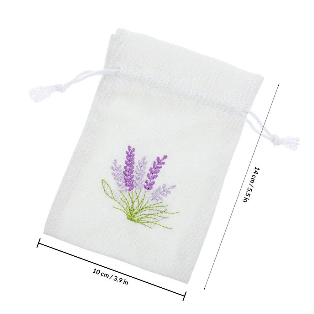 

Empty Lavender Pattern Fabric Sachet Bag Drawstring Closure for Dried Herbs Closets Drawers Suitcases Wedding Favor Pouches