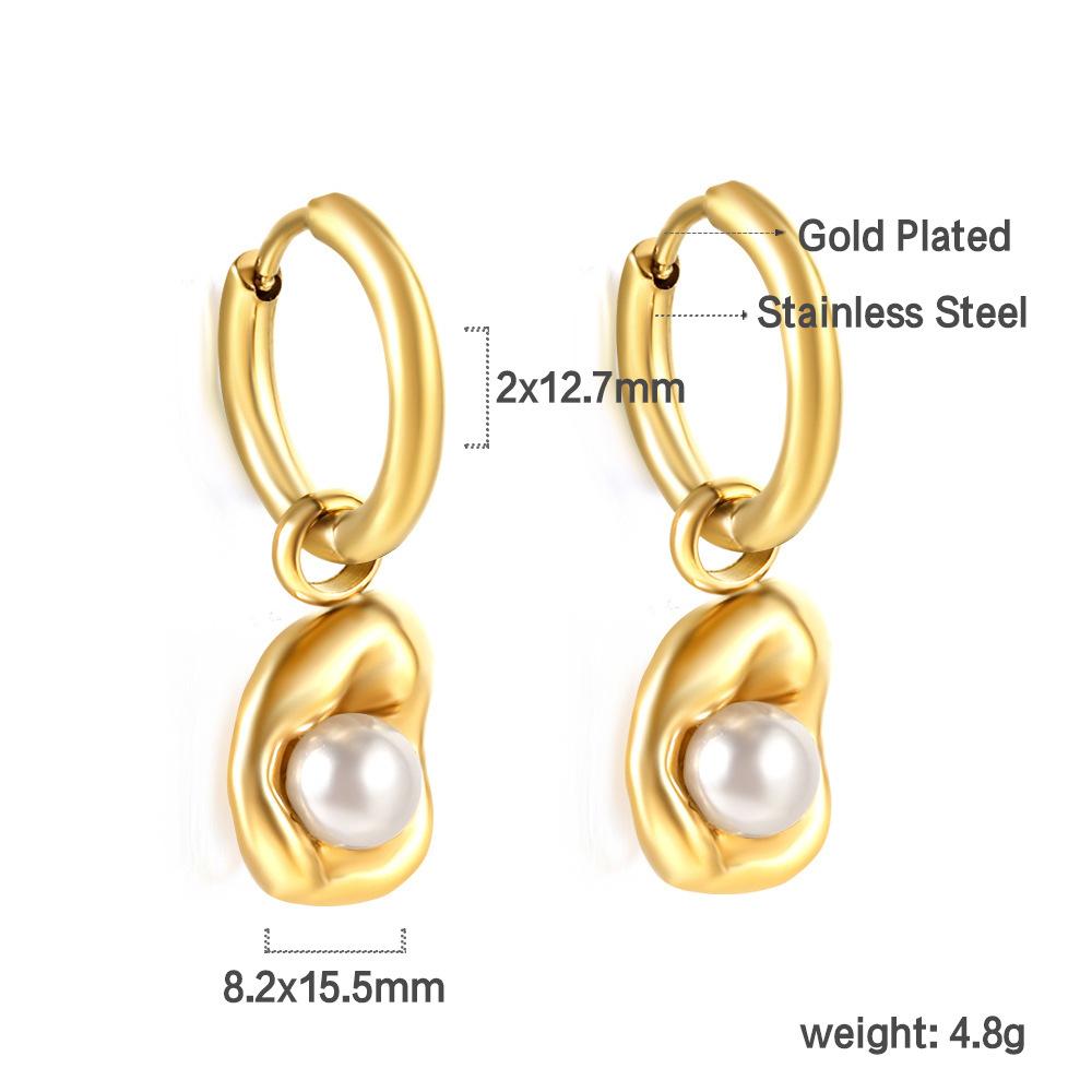 Elegant Baroque White Pearl Earrings Fashionable High-End Pearl Jewelry