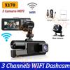 3 Channel WIFI Dash Cam for Car 1080P Video Recorder Dashcam Front&Rear Camera  Black Box Car DVR Optional Rear View Camera