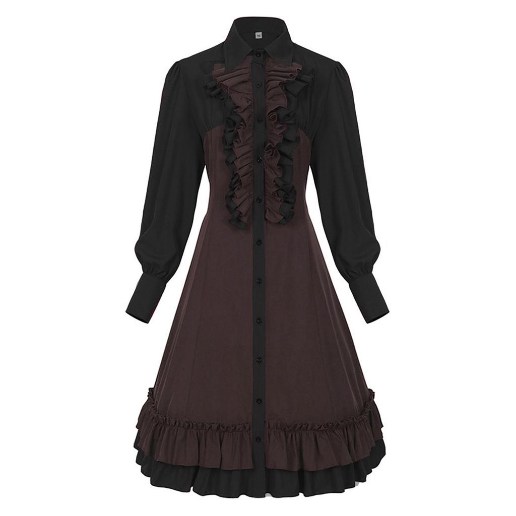 Plus Size Medieval Court Halloween Dress with Irregular Hem