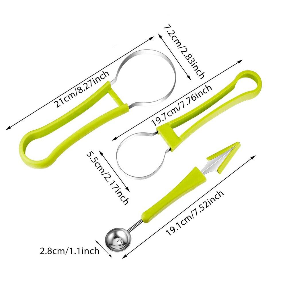 1pc Green 4 In 1 Fruit Cutter Scoop Carving Knife Fruit Dig Pulp Separator Fruit Platter Kitchen Gadgets Acces
